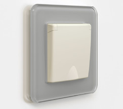 W1171262/ Розетка с заземлением и шторками c крышкой IP44 (айвори матовый)