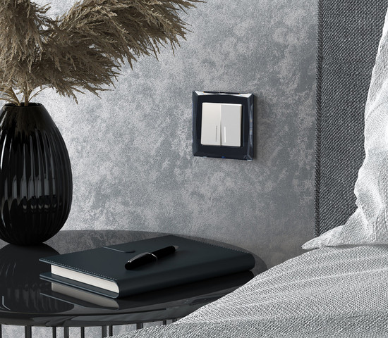 W1120161/ Выключатель двухклавишный с подсветкой (белый матовый)