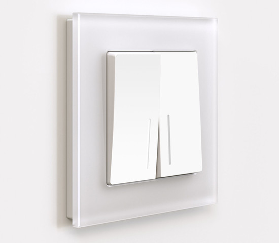 W1120161/ Выключатель двухклавишный с подсветкой (белый матовый)