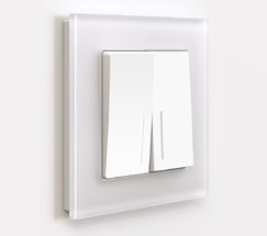 W1120161/ Выключатель двухклавишный с подсветкой (белый матовый)