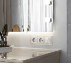 W1120161/ Выключатель двухклавишный с подсветкой (белый матовый)