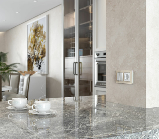 W1122061/ Выключатель двухклавишный проходной (белый матовый)