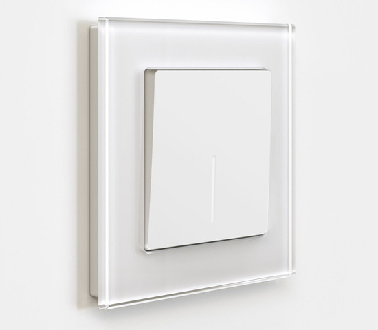 W1110161/ Выключатель одноклавишный с подсветкой (белый матовый)