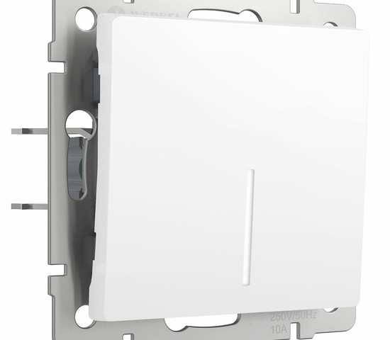 W1110161/ Выключатель одноклавишный с подсветкой (белый матовый)