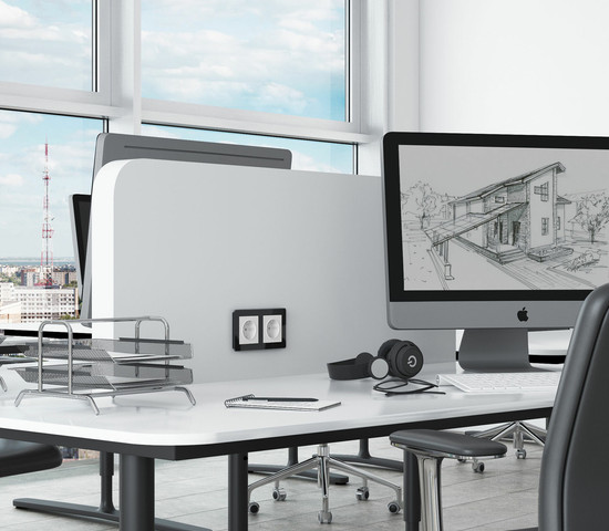 W1171161/ Розетка с заземлением и шторками (белый матовый)