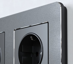 W0042608/ Рамка на 4 поста Platinum (черный алюминий)