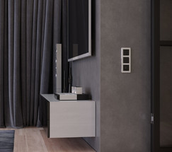 W0032606/ Рамка на 3 поста Platinum (алюминий)