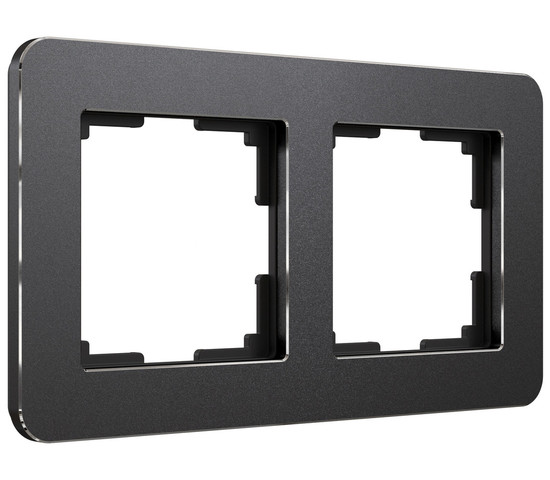 W0022608/ Рамка на 2 поста Platinum (черный алюминий)