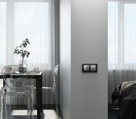 W1123008/ Перекрестный выключатель двухклавишный (серебряный)