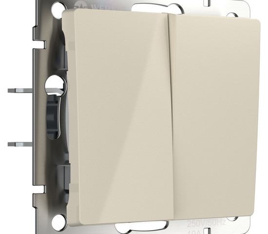 W1123003/ Перекрестный выключатель двухклавишный (слоновая кость)