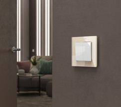 W1123001/ Перекрестный выключатель двухклавишный (белый)