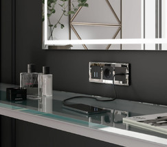 W4520008/ Сенсорный выключатель двухклавишный с подсветкой 1000 Вт (черный)