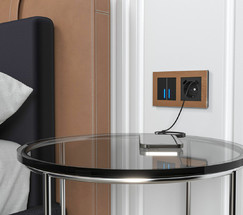 W4520008/ Сенсорный выключатель двухклавишный с подсветкой 1000 Вт (черный)