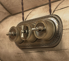 W5720012/ Выключатель на 4 положения двухклавишный (бронзовый) Ретро