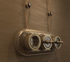 W5720012/ Выключатель на 4 положения двухклавишный (бронзовый) Ретро