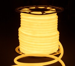 Гибкий неон LS003 220V 9.6W 144Led 2835 IP67 16mm 3300K круглый теплый белый, 50 м