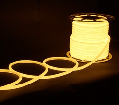 Гибкий неон LS003 220V 9.6W 144Led 2835 IP67 16mm 3300K круглый теплый белый, 50 м