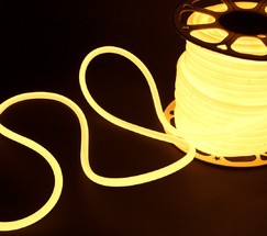 Гибкий неон LS003 220V 9.6W 144Led 2835 IP67 16mm 3300K круглый теплый белый, 50 м