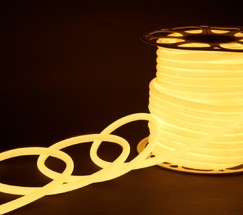 Гибкий неон LS003 220V 9.6W 144Led 2835 IP67 16mm 3300K круглый теплый белый, 50 м