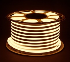 Гибкий неон LS001 220V 9.6W 120Led 2835 IP67 3300K односторонний теплый белый, 50 м