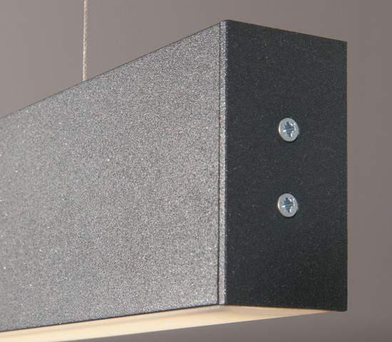 Линейный светодиодный подвесной односторонний светильник 53см 10W 4200K черная шагрень (101-200-30-53)