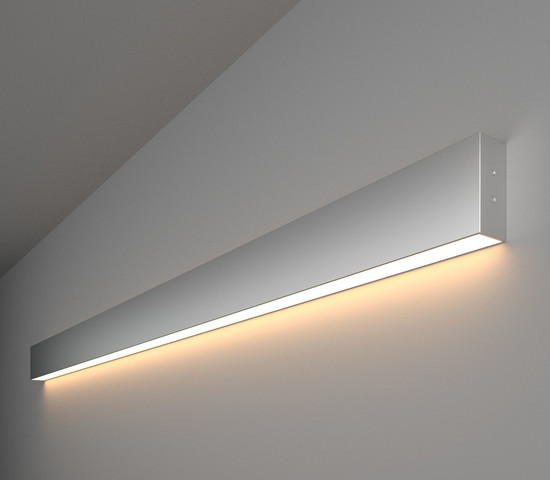 Линейный светодиодный накладной односторонний светильник 128см 25W 3000K матовое серебро (101-100-30-128)