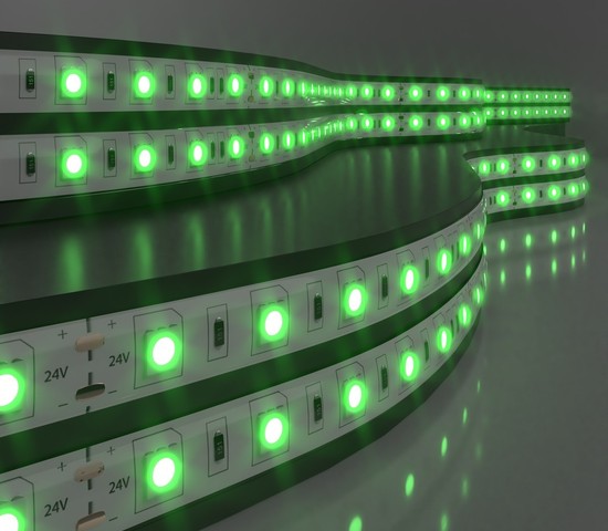 Лента светодиодная 60Led 14,4W IP65 зелёный (5050 24V 60Led 14,4W IP65)
