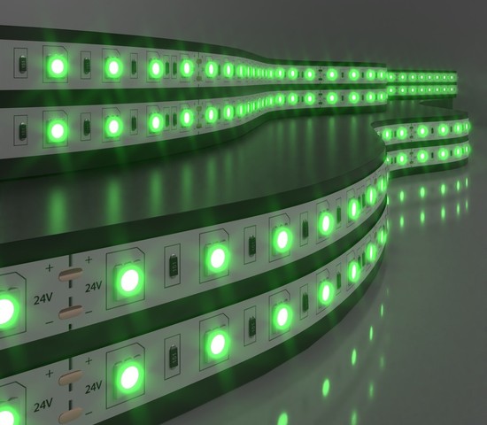 Лента светодиодная 60Led 14,4W IP20 зелёный (5050 24V 60Led 14,4W IP20)