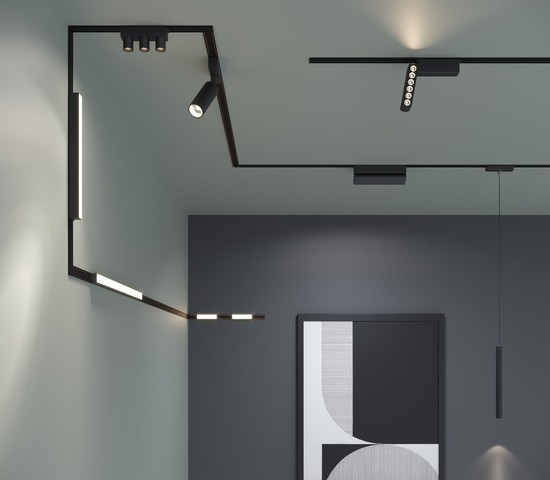 Flat Magnetic Трековый светильник 9W 4000K Arcos (чёрный) 85095/01