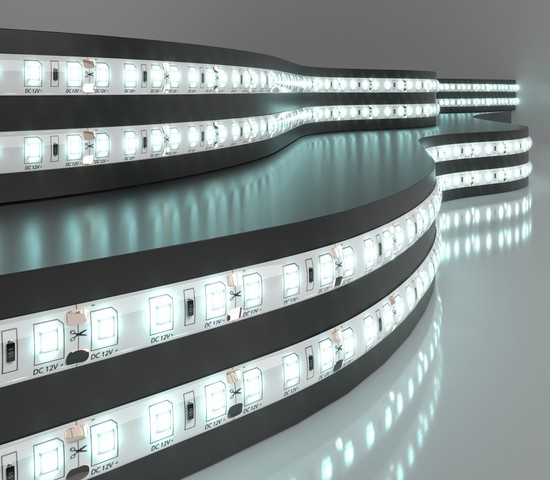 Лента светодиодная 120Led 9,6W IP65 6500K холодный белый (2835 12V 120Led 9,6W IP65)