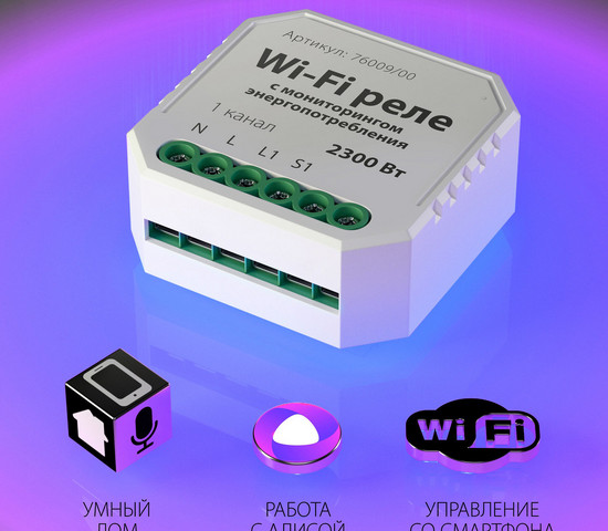 76009/00 реле Умный дом с мониторингом энергопотребления
