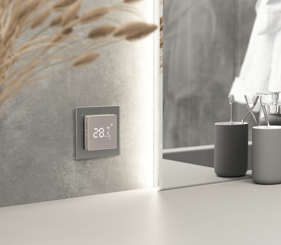 W1151217/ Умный сенсорный терморегулятор  для теплого пола (дымчатый)