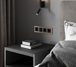 W0043111/ Рамка на 4 поста Senso (шампань, стекло soft-touch)