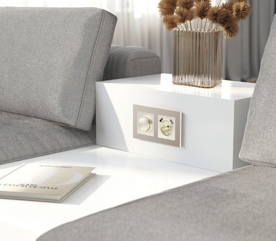 W0023111/ Рамка на 2 поста Senso (шампань, стекло soft-touch)