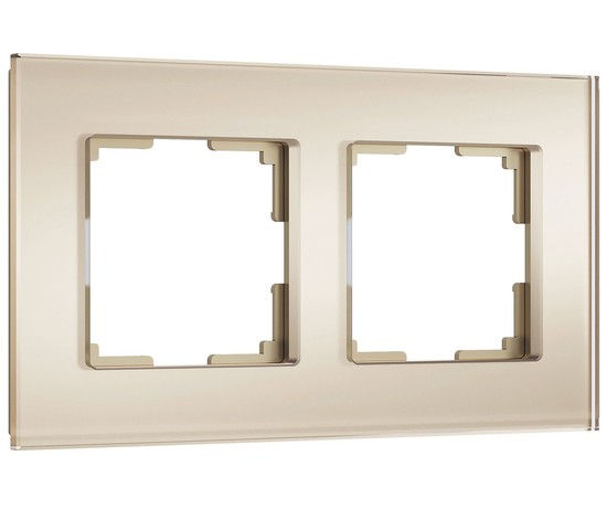 W0023111/ Рамка на 2 поста Senso (шампань, стекло soft-touch)