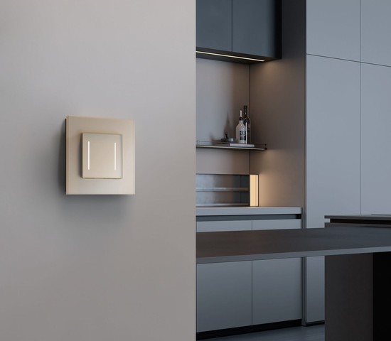 W0013111/ Рамка на 1 пост Senso (шампань, стекло soft-touch)