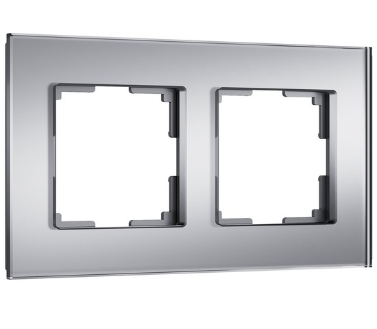W0023106/ Рамка на 2 поста Senso (серебряный, стекло soft-touch)