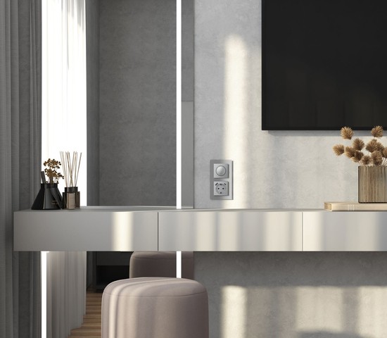 W0023106/ Рамка на 2 поста Senso (серебряный, стекло soft-touch)