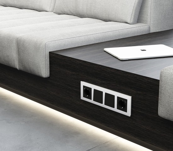 W0043101/ Рамка на 4 поста Senso (белый, стекло soft-touch)