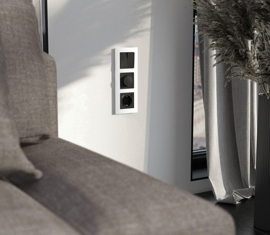 W0033101/ Рамка на 3 поста Senso (белый, стекло soft-touch)