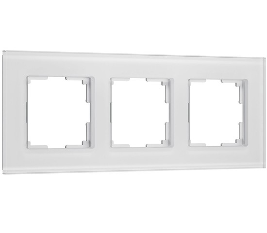 W0033101/ Рамка на 3 поста Senso (белый, стекло soft-touch)
