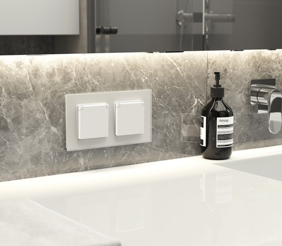 W0023101/ Рамка на 2 поста Senso (белый, стекло soft-touch)