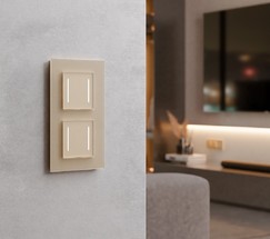W4523011/ Умный сенсорный выключатель двухклавишный (шампань)