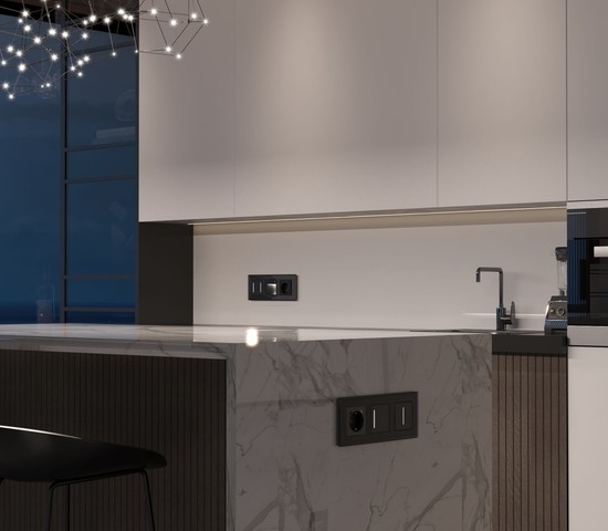 W4513008/ Умный сенсорный выключатель одноклавишный (черный)