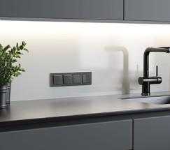 W1123064/ Перекрестный выключатель двухклавишный (графит матовый)