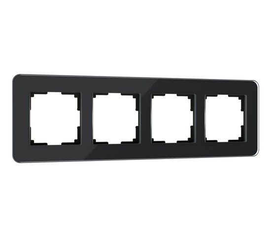 W0042448/ Рамка на 4 поста Elite (черный, стекло)