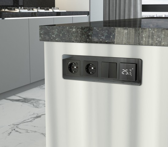 W0042448/ Рамка на 4 поста Elite (черный, стекло)