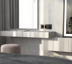 W0032448/ Рамка на 3 поста Elite (черный, стекло)