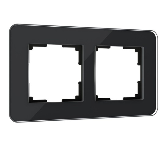 W0022448/ Рамка на 2 поста Elite (черный, стекло)