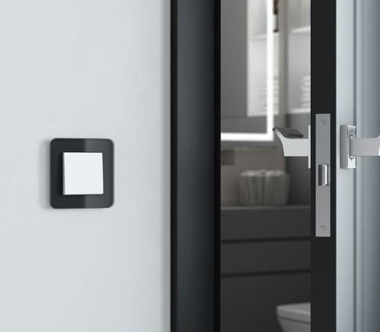 W0012448/ Рамка на 1 пост Elite (черный, стекло)